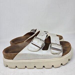 CORKY'S Footwear Rumor Has It Sandal White Metallic Size 7 Platform